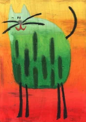 Den glada gröna katten