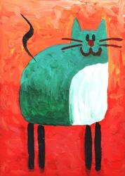 Den glada gröna katten