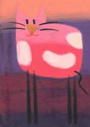 Den glada rosa katten