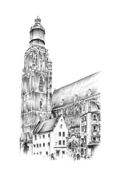 Den historiska stadskyrkans torn