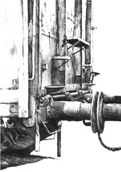 Detaljbild av en industrivagn