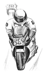 Skiss av motorcykelrace