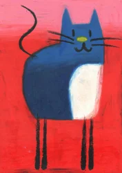 Den lekfulla blå katten