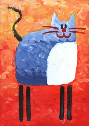 Den lekfulla blå katten