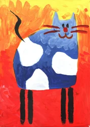Den lekfulla blå katten