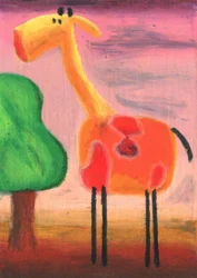 Den lekfulla fläckiga giraffen