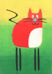 Röd tecknad katt