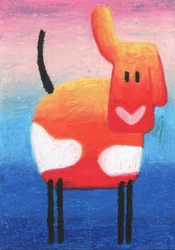Den leende orange hunden