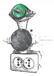 Steampunk-inspirerad utomjordisk apparat