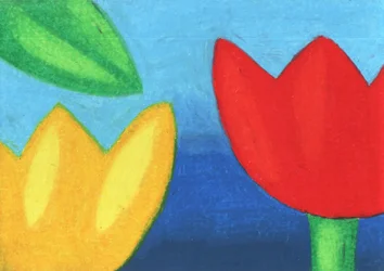 Livfull abstrakt blomstermålning