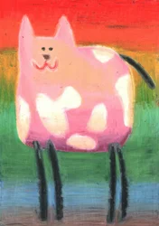 Den fantasifulla rosa katten