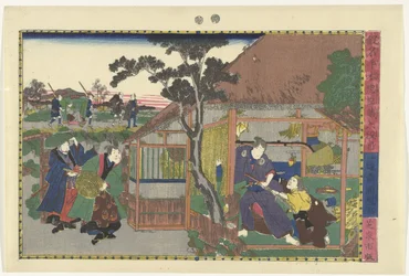 Sjätte akten Rokudanme (titel på objekt) Scener ur Kanadehon Chushingura-berättelsen (serietitel) Kanadehon Chushigura (serietitel på objekt)