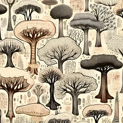 Trädstamssektioner, boho clipart, boho ritmönster, boho stam 4