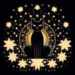 Katt i meditation sitter på en lotusblomma 2