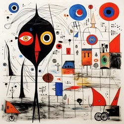 Surrealistiska illustrationer av Joan Miró. 2
