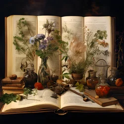 Visuella representationer av teorier om manuskriptet, såsom örtmedicinska guider, främmande språk och sofistikerade bluffar. 4