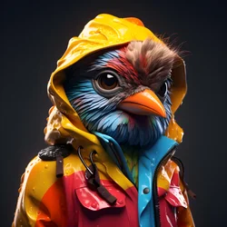 ett djur i regnrock 2