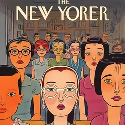 färgglad new yorker cover vintage tecknad gag 1