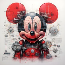 Tekniska ritningar av Cyberpunk Mickey Mouse 3