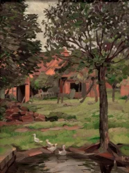 Hembygdsgård med gäss