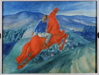 Fint. Målning av Kuzma Sergeyevich Petrov Vodkin (Petrov-Vodkin) (Kouzma Petrov Vodkin) (Petrov-Vodkin) (1878-1939), olja på duk