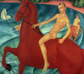 Badande röd häst, 1912