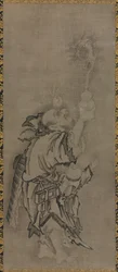 Hotei med Daoist Immortals: Immortal with Gourd and Dragon
