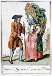 Bonde och bonde i Paris - i "" Encyclopedia of Travels"" av J. Grasset St Sauveur, Deron, Paris