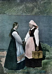 Postkvinna, Sognafjorden, Norge, c1890