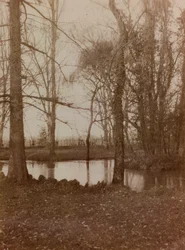 Album av första världskriget i Friuli-Venezia Giulia: dammen i parken Villa Brazza, krigssjukhuset n. 17, Soleschiano Manzano