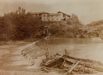 Album av första världskriget i Friuli-Venezia Giulia: floden Natisone i Premariacco, Udine, Italien (s/v foto)