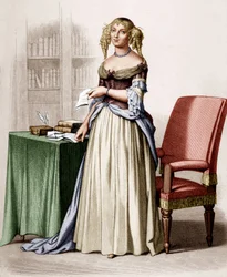 Porträtt av markisinnan de Sevigne (gravyr)