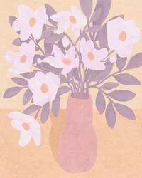 Blommor i rosa vas, 2023 (digital)