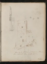 Studie av ett bordsben, arkitektonisk studie, ?Tour de la glacine - avignon - Frankrike