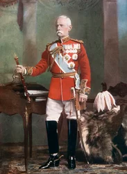 Fältmarskalk Lord Roberts, överbefälhavare för styrkorna i Sydafrika, 1902.