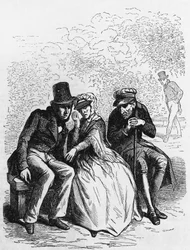 Illustration för Fader Goriot, roman av Honore de Balzac (1799-1850) från samlingen i flera volymer med titeln Human Comedy, gravyr av Laisne