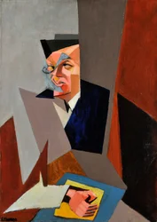Porträtt av Tristan Tzara (1896-1963), av Tihanyi, Lajos (1885-1938). Olja på duk