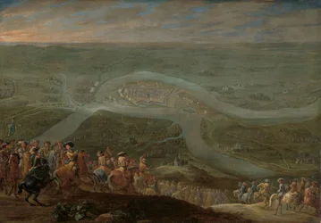 Kung Ludvig XIV och hans följe vid belägringen av Schenkenschans, ca 1675 (olja på duk)
