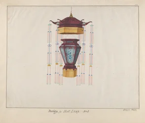 Design för en halllampa, ca. 1800-1810.