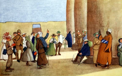 "Två rader i templet", 1908.
