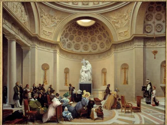 Ceremoni vid försoningskapellet 1835 (Parisiska kapellet beläget på 29, rue Pasquier i 8:e arrondissementet). Målning av Theodore Turpin De Crisse (1782-1859)
