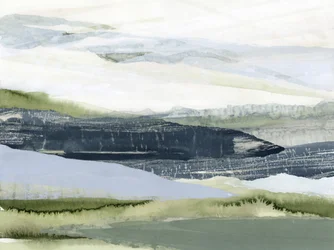 Ett dämpat bergslandskap