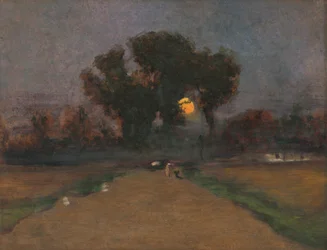 Landskap med nedgående sol, 1890-1900