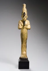 Osiris, sen dynastisk period, 664-332 f.Kr. (förgyllt trä med bronsinläggning)