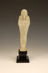 Shabti av Imhotep, 380-342 f.Kr. (fajans och grön glasyr)