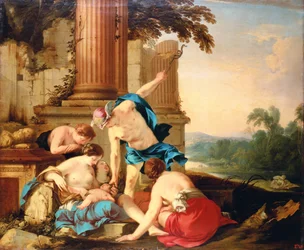 Merkurius överlämnar Bacchus åt nymfernas vård, 1638