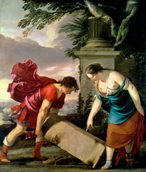 Theseus och hans mor Aithra, omkring 1635-36