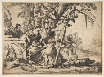 Helig familj med Kristusbarn som trampar på ormen, 1639.