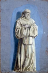 Saint Francois de Paule (1416-1507), grundare av Minimesorden Målning med camaieu på duk av Laurent de La Hyre (1606-1656) 1600-talets sön. 0,36 x 0,23 m Paris. Louvren