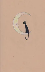 Mateo and the Moon, 2025 (färgpenna på tonat papper)